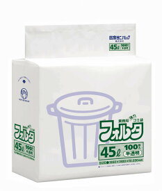 【送料込・まとめ買い×5】【日本サニパック】業務用ポリ袋　45L　100枚×5パック　F-4H　白半透明　0.030mm　（ケース販売　ゴミ袋）（4902393206440）