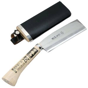 【送料込】梅鉢龍馬 鞘入腰ナタ 双刃 165MM