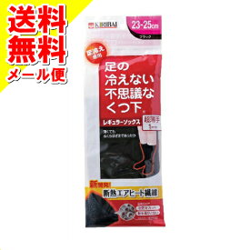 【メール便送料込】【桐灰化学】【不思議なくつ下】足の冷えない不思議なくつ下 レギュラーソックス 超薄手 ブラック 23-25cm(4901548401730)