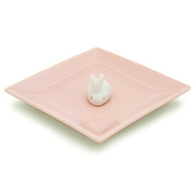 日本香堂　陶器香皿＆ウサギ香立　ピンク（4902125975248）