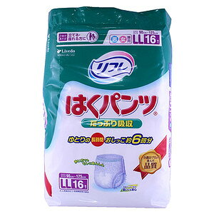 【送料込・まとめ買い×6点セット】livedo ( リブドゥ ) リフレ はくパンツ たっぷり吸収 LLサイズ 6回吸収 16枚入 ( 4904585029912 )