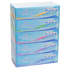 【5箱パック】カミ商事　エルモア 水に流せるティシューペーパー 180W×5箱入りパック ( トイレに流せるティッシュ ) ( 4971633002913 )