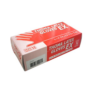 【週替わり特価F】トーマラテックス手袋EX M 100枚入 粉つきタイプ