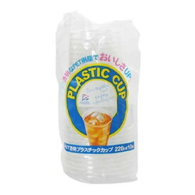 【令和・早い者勝ちセール】日本デキシー ドルフィン PET透明プラスチックカップ 10コ入り　220ml ( 4975810180111 )