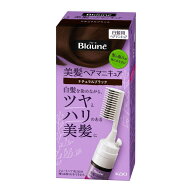 【送料込・まとめ買い×10個セット】花王 ブローネ ヘアマニキュア 白髪用 ナチュラルブラック クシ付 72g