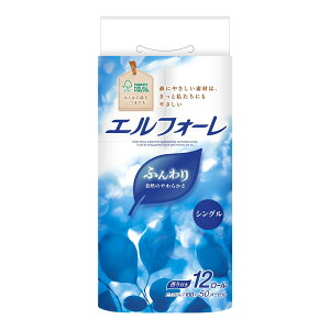 【決算セール・送料込・まとめ買い×6】大王製紙 エルフォーレ トイレットティシュー12ロール シングル ×6点セット(計72ロール) トイレットペーパー12RS(4902011106886)※パッケージ変更の