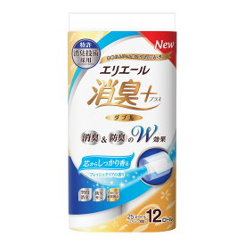【送料込・まとめ買い×6】大王製紙　エリエール消臭+ トイレットティシュー ダブル しっかり香るフレッシュクリアの香り 12ロール×6点セット（計72ロール）(トイレットペーパー12RW)（4902011729108）※ケース販売