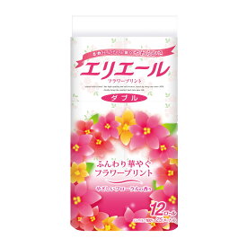 【送料込・まとめ買い×6】エリエール トイレットティシュー ダブル フラワープリント 12ロール×6点セット　(計72ロール　トイレットペーパー12RW)(4902011729702)※ケース販売
