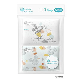 【送料込・まとめ買い×24個セット】大王製紙 エリエール ディズニーデザイン 流せるポケットティッシュ 6P カジュアル ※画像はイメージです
