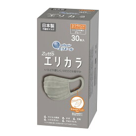 【週替わり特価E】大王製紙 ハイパーブロックマスク エリカラ 30枚入 グレー ふつうサイズ　日本製　不織布マスク（4902011832891） ※新旧商品が混在する恐れがあります（商品名が異なる場合があります）