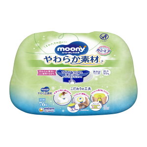 【送料込・まとめ買い×12個セット】ユニ・チャーム ムーニー おしりふき やわらか素材 本体 76枚入