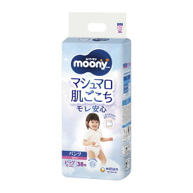 【送料込・まとめ買い×4個セット】ムーニーマン マシュマロ肌ごこち パンツ モレ安心 女の子 ビッグ 38枚 紙おむつ