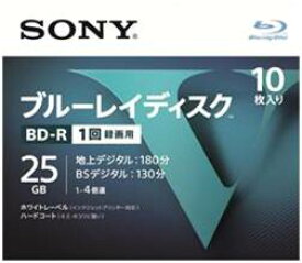 ソニー ブルーレイディスク BD-R　10枚入　4倍速1層 Vシリーズ 10BNR1VLPS4 （1回録画用 4倍速 BD-R 録画用25GB）( 4548736037236 )