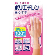 【決算還元】エステー 使いきり手袋　ポリエチレン　極うす手　Mサイズ　半透明　100枚 ( 4901070760374 …