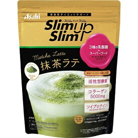 【送料込・まとめ買い×2個セット】アサヒグループ食品 スリムアップスリム 酵素+スーパーフードシェイク 抹茶ラテ 315g