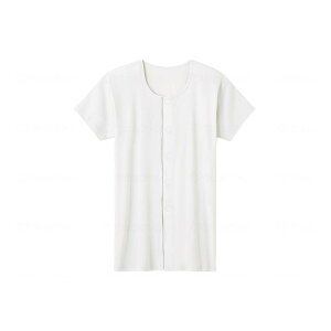 【送料込・まとめ買い×5個セット】グンゼ 紳士用 半袖 ワンタッチシャツ ホワイト M 介護用肌着 前開き