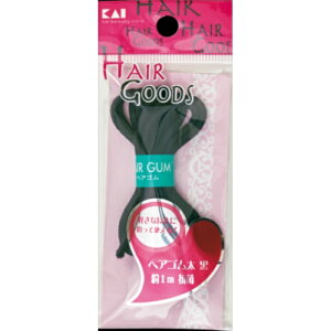 【配送おまかせ・送料込】貝印 HAIR GOODS ヘアゴム 太 黒 約1m 抗菌 (4901601281156) 1個
