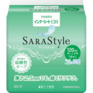 【姫流12周年セール】 【尿もれ用シート・パッド】ネピア インナーシート120 16枚入 ( 4901121658223 )