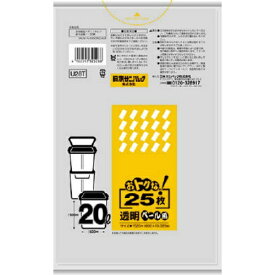 【送料込・まとめ買い×6点セット】日本サニパック U28T オトクナ 20L 透明 室内ペール用 ゴミ袋 25枚