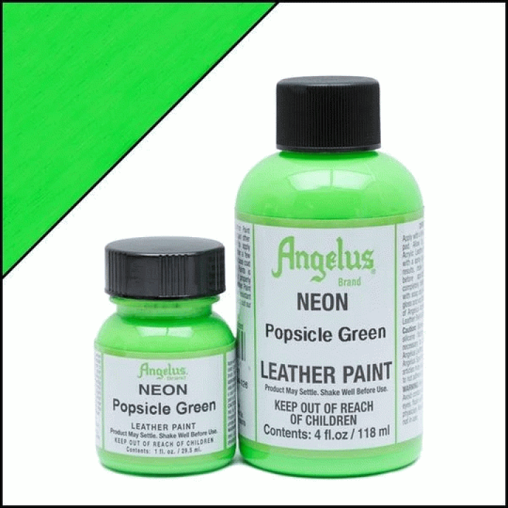 【ポプシクルグリーン1oz】Angelus Neon Paint アンジェラスネオンペイント 1オンス（29.5ml）蛍光色  アトランダム 
