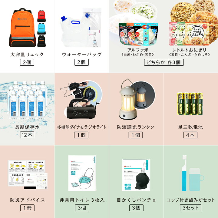 楽天市場】防災セット SHELTER プレミアム 3人用 【楽天総合 