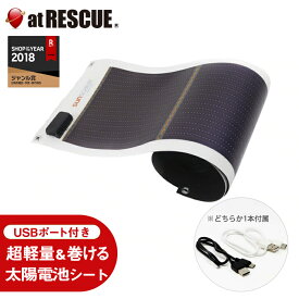携帯充電用太陽電池シートSunSoaker 【Type-Cケーブル1本付】セット【取寄せ品】【日本製 災害 地震 充電 給電 ソーラー発電 スマホ充電 太陽光発電 ソーラー電池 モバイルバッテリー充電用】
