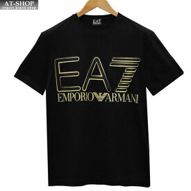 エンポリオアルマーニ シャツ EA7 EMPORIO ARMANI クルーネックTシャツ Sサイズ ブラック 3LPT20/PJFFZ 0208 BLACK/GOLD LOGO