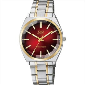 CITIZEN シチズン 腕時計 Q&Q カットガラス クラシック メンズ時計 QB78-402 レッド/コンビ