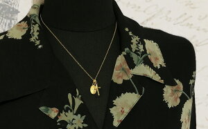 【18金コーティング】ミニシンプルクロス十字架フランス教会正規品ペンダントトップチャームネックレスイエローゴールドK1818KGOLDPLATEDパリカトリック聖品ジュエリー・アクセサリー【クロス・十字架】