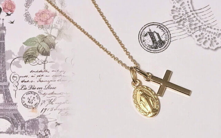 楽天市場】【18金コーティング】ミニクロス 十字架 フランス教会正規品  