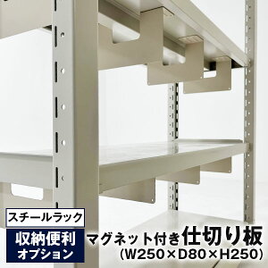 【クーポンあり】スチールラック オプション マグネット付き仕切り板 高さ25cmW250×D80×H250 スチールラック 重量物 立てかけ 資材 仕切り 区分棚