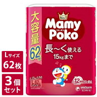 ユニ・チャーム 3個セット マミーポコパンツ ドラえもん オムツ Lサイズ（9〜15kg）大容量 62枚入 男女共用