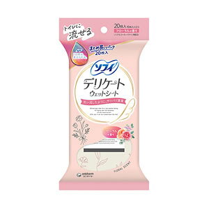 ユニ・チャーム ソフィ デリケートウェットシート フローラルの香り 20枚(10枚入×2コ)