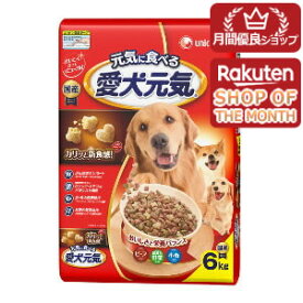 【送料無料】ユニ・チャーム 愛犬元気 全成長段階用 ビーフ・緑黄色野菜・小魚入り 6kg 4520699653562