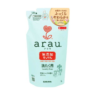 【送料込・まとめ買い×12個セット】サラヤ SARAYA アラウ 洗たく用 無添加せっけん ゼラニウム 詰替用 1L