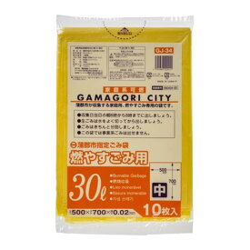 【送料込・まとめ買い×60個セット】ジャパックス GJ34 蒲郡市指定 燃やすごみ用 中 30L 10枚入