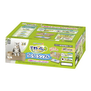 【送料込・まとめ買い×1個セット】ユニ・チャーム ペット デオトイレ らくらくシンプル 本体セット ライトブラウン