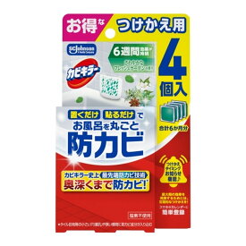 【送料込・まとめ買い×6個セット】ジョンソン カビキラー お風呂に置くだけ 防カビジェル さわやかなフレッシュガーデンの香り つけかえ用 4個入