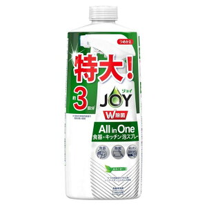 【送料込・まとめ買い×15個セット】P&G ジョイ W除菌 All in One 食器+キッチン 泡スプレー 緑茶の香り つめかえ用 3回分 630ml 食器用洗剤