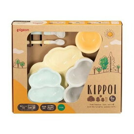 【送料込】ピジョン KIPPOI ベビー食器セット クリームイエロー&ミントグリーン 1個