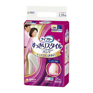 【送料込】ユニ・チャーム ライフリー すっきりスタイルパンツ ピンク Lサイズ 18枚入 紙パンツ 1個