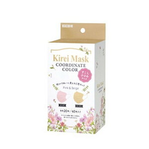 【送料込・まとめ買い×24個セット】川本産業 キレイマスク すこし小さめ 40枚入 ピンク ベージュ 各20枚