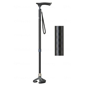 【送料込】ケイ・ホスピア 愛杖 楽スマ スリーベース ブラック 1個