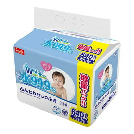 【送料込・まとめ買い×6個セット】レック 水99.9% ふんわりおしりふきw 80枚×8個入