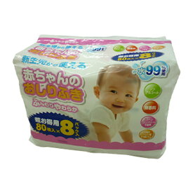 【送料込】大一紙工 赤ちゃんの おしりふき 80枚入×8パック 1個