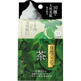 【送料込・まとめ買い×48個セット】 牛乳石鹸 自然ごこち 茶 洗顔石けん 80g