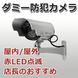 ダミーカメラ ダミー防犯カメラ/ダミー監視カメラ/赤LED点滅/屋内屋外用/ダミーカメラ 偽装カメラ　E1605-AB-BX-06