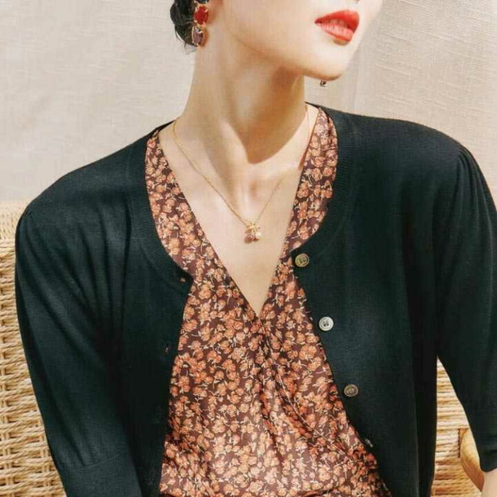 楽天市場】カーディガン 半袖 レディース 夏 薄手 ニット サマーニット  