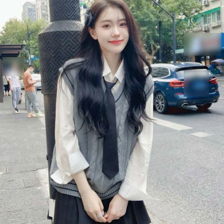 楽天市場】制服4点セット スクール 高校制服 春秋冬 ニットベスト 学生 
