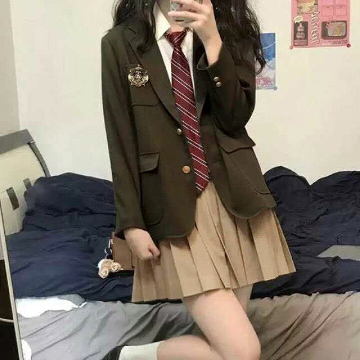 楽天市場】4点セット 女子高生 制服 リボン ブレザー スカート シャツ  